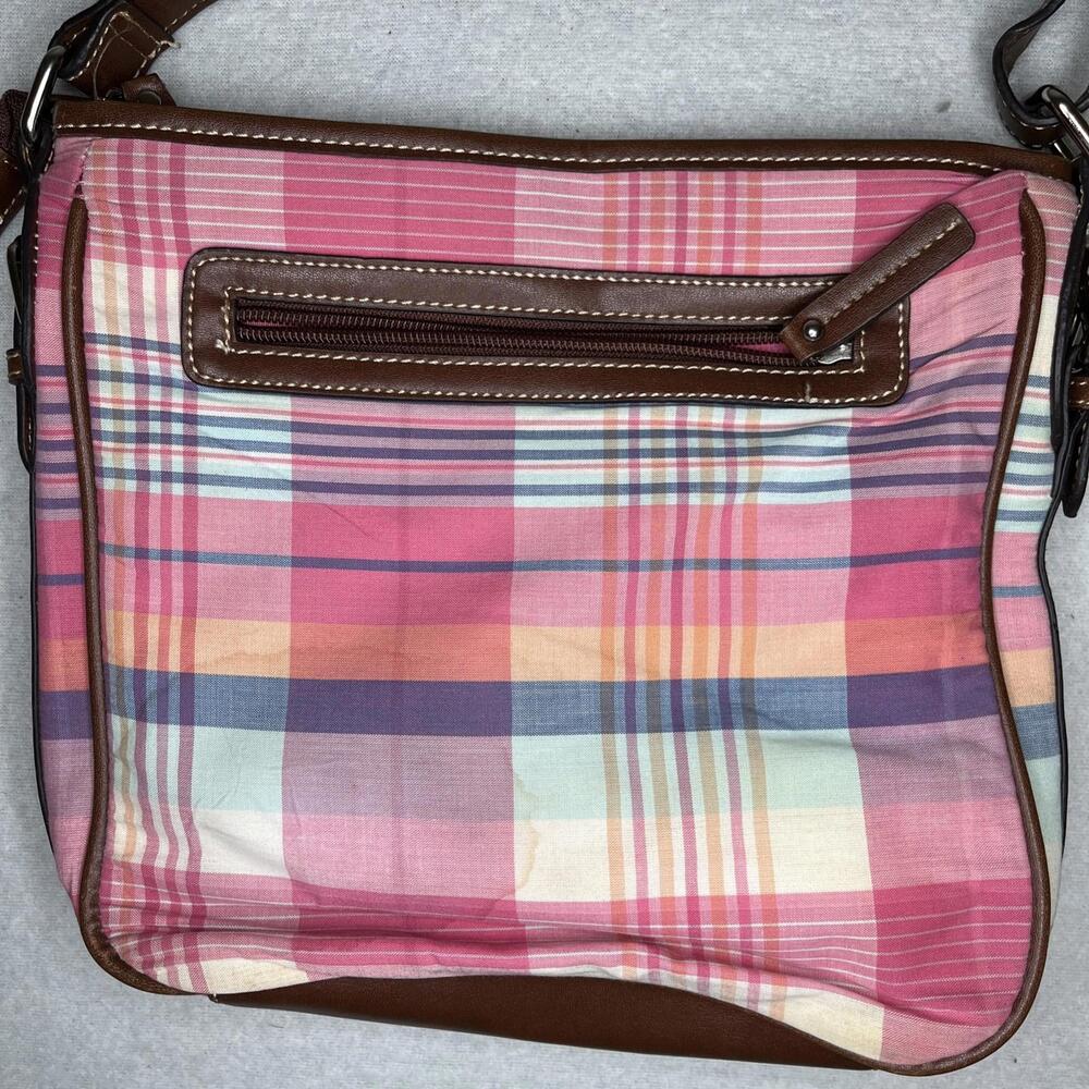 Chaps Pink Plaid Crossbody Purse - Picture 5 of 15
